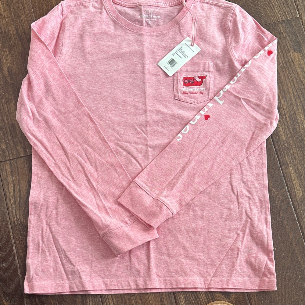 Vineyard Vines Kids Long Sleeve Tee in Light Pink
